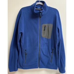 Eddie Bauer Jacket Mens M Blue First Ascent Polartec Fleece Full Zip Outdoor